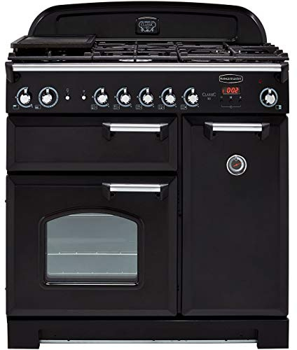 Rangemaster NEX90EIBL/C A/A Rated Electric Range Cooker in Black/Chrome