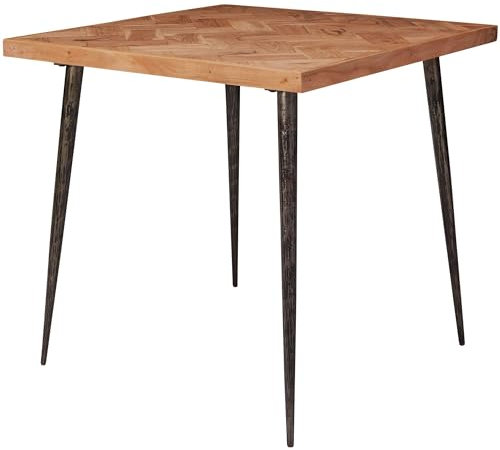 FineBuy Esszimmertisch Massivholz Akazie/Metall Industrial, Esstisch Massiv, Küchentisch Holztisch Esszimmer, Speisetisch Holz, Massivholztisch