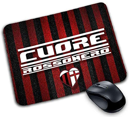 Tappetino Mouse Pad personalizzabile cuore rossonero x tifosi milanisti Love Milano
