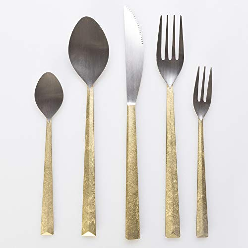 Futagami 5 Stück In Handarbeit Aus Messing Und Silberbesteck Messer & Gabel-Ess-Set