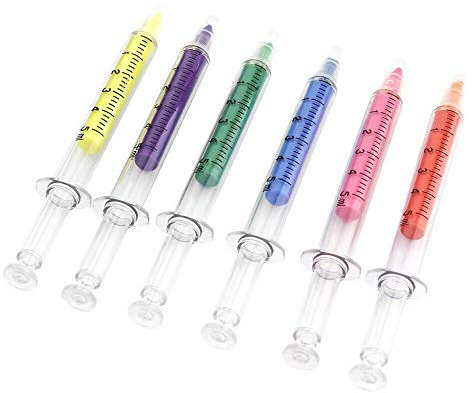 Powertool Textmarker, Spritzen-Textmarker, Geschenk, Schreibwaren für Kinder, Arzt, Krankenschwester, Büroangestellte (1 Stück, blau)