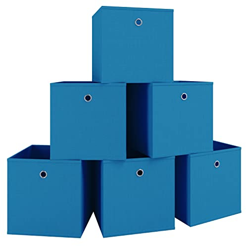 VCM 6er Set Faltbox | Klappbox Stoff Kiste | Faltschachtel | Maße ca. H. 28 x B. 27 x T. 27 cm | Regalbox - Boxas