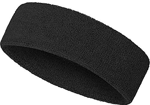SATINIOR Bandeaux de Sport Anti-Transpiration pour Adulte Unisexe Bandeaux Athlétique en Coton Absorbant l'Humidité Bandeau Élastique Sport Anti-Transpiration