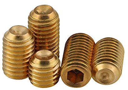 M2-M10 Gewindestifte mit Ringschneide Messing Madenschraube Bolzen M8 (5 Stück), 16mm