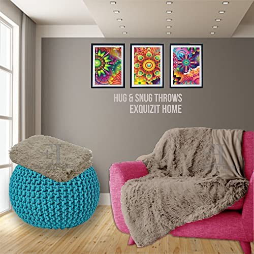 Luxuriöser, kuscheliger Überwurf aus flauschigem Kunstfell, Sherpa-Teddy-Fleece, wendbar, für Sofa, Bett, superweich, warm und gemütlich, Nerz, ca. 150 cm x 200 cm
