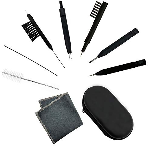 8 Piezas de Herramientas de Limpieza de Amplificador de audífonos, Auriculares/Airpods Cepillo Limpiador Kits con Funda