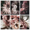 OYFFL 6Pcs Moderne Blume Leinwand Poster Set Rosa Pfingstrose Poster Rote Blume Dekoration Badezimmer Wandkunst Poster Wohnkultur Kein Rahmen (2,20x30cm Kein Rahmen)
