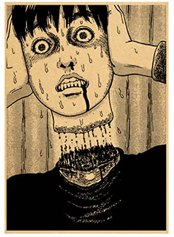 RUIYANMQ Holzpuzzle 1000 Stück Japanischen Anime Junji Ito Poster Vintage Cartoon Puzzles Lernspielzeug Für Erwachsene Geburtstagsgeschenk Uz42Ap