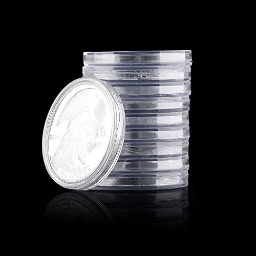 Prasacco Lot de 12 capsules en plastique transparent avec joint réglable pour pièces de monnaie, 6 tailles (20/25/30/35/40/46 mm)