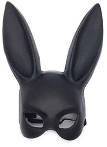 eBoutik Sexy Bunny Party Outfit Erwachsene Maskerade Maske mit Hasenohren Festival Outfit Ostern Party Cosplay Verkleidung Valentinstag Kostüm Zubehör (Schwarz)