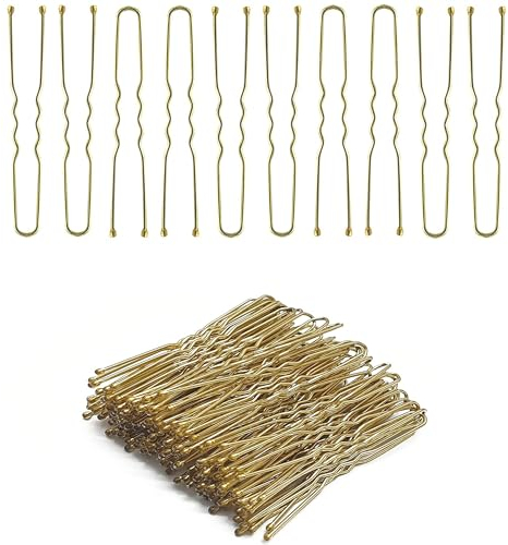 Stoutips Lot de 100 épingles à cheveux en forme de U pour chignons (blond) – 5 cm / 5 cm – Épingles à cheveux dans une boîte assortie – Idéales pour tous les types de cheveux et styles de cheveux,