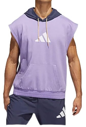 adidas Sudadera de baloncesto sin mangas tejida para hombre, color lila m gico