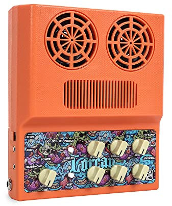 Caline 20W Electric Guitar Amp Rechargeable Mini Amplifer Combo for Desktop Practice with Distortion, Delay, Aux in and Headphone Jack, CA-100 G