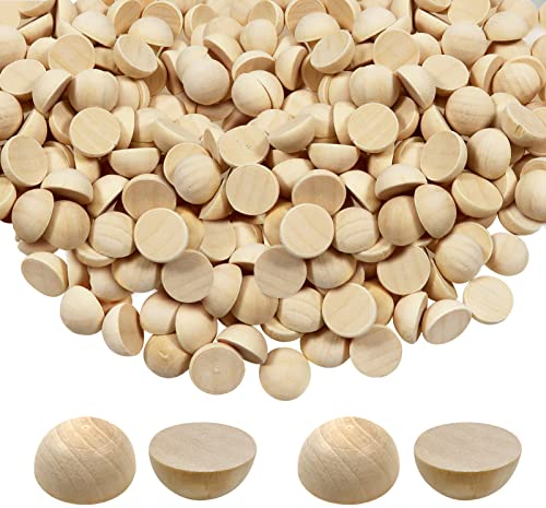 TOAOB 100 Stück 10mm Halbrunde Holzperlen Halbkugelförmig Natürliche Lose Perlen Cabochon für Gemälde DIY Schmuck Herstellung