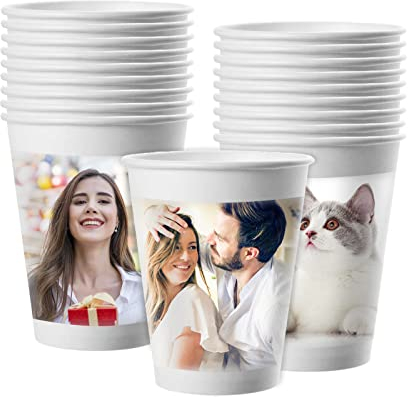 OXYEFEI Personalisiert Pappbecher, 200ml Hartpapier Kaffeebecher Einwegbecher Kaffee für Heiss und Kalt Getränke Kaffee Tee Business Party, Picknick oder Unterwegs (200 Stück)