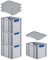 PROREGAL SuperSparSet 4x Eurobox NextGen Color mit Auflagedeckel & Schiebeschnappverschlüsse, HxBxT 32x30x40cm, 30L, Griffe blau offen, Glatter Boden, Eurobehälter Transportbox Transportbehälter