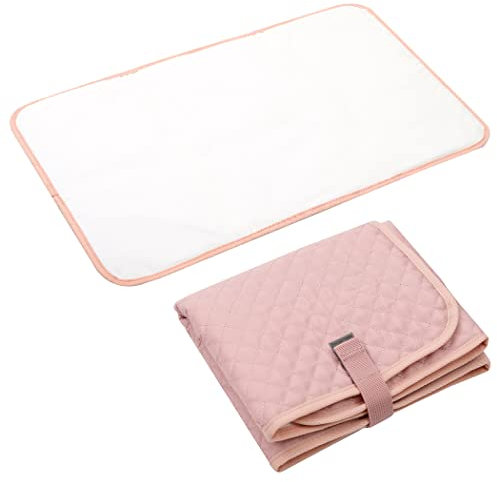 Lekebaby Tragbare Wickelunterlage, Wickelunterlage, faltbare Baby-Wickelunterlage, Reise-Wickelunterlage, tragbare Baby-Wickelunterlage, gesteppt, Rosa