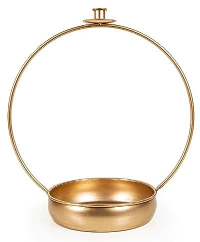 Logbuch-Verlag Kerzenhalter Weihnachten Gold Dekoschale zum Befüllen Weihnachtsdekoration Deko Geschenk für Frauen 42 cm