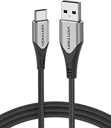 VENTION USB C Charger Cable 1.5M 60W, Nylon Braided USB C Fast Charging Cable Compatible with PS5 Controller, Xbox Controller, Kindle Paperwhite Fire Tablets, iPhone 16/15, Google Pixel 9/8/7