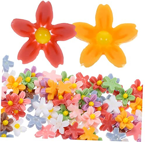 TEHAUX 100pcs Nail Jewels for Nail Art Cherry Blossom Stickers Flatback Charms Decorative Adornments for DIY Manicure