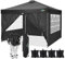 COBIZI faltpavillon 3x3,pavillon 3x3 wasserdicht stabil Winterfest,mit 4 Seitenteilen,4 Sandsäcke und Entlüftung,UV Schutz 50+,pop up pavillons faltbar partyzelt 3x3m für Outdoor Garten(Schwarz