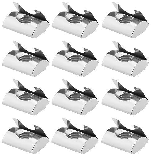 VGOL 50 Stück T-Nutenstein mit Federblech für Aluminiumprofile der Europäischen Norm 45 Serie M8 Innengewinde 10mm Nuttiefe Kohlenstoffstahl