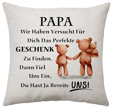 Welten Beste Papa Geschenke von Tochter Sohn - Kissenbezug für Vater Mann - Geburtstagsgeschenke Vatertag Weihnachtsidee Kissen Abdeckung Decor Keepsake (Papa-Uns)
