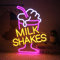 Kullneon Milk Tea Neon Sign Milk Shakes Ice Cream Neon Sign LED Neon Light Frozen Yogurt Neon Signs 16.7 x 12.2 inches Acrylic Wall Mount Decorative Signage Food & Drink Theme
