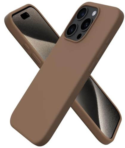 ORNARTO für iPhone 15 Pro Hülle aus Silikon 6,1 Zoll - Schokolade