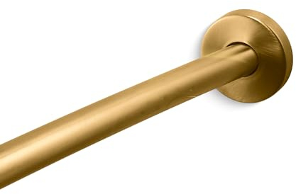 KOHLER K-9351-2MB Expanse Curved Shower Rod, Contemporary Design, Adjustable Fit 60-76, Vibrant Brushed Moderne Brass