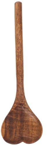 UPKOCH Heart Shaped Wooden Spoon Long Handle Kitchen Utensil Soup Spoon Wooden Serving Mixing Spoon for Valentines Day Birthday Gift