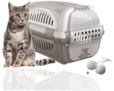 Rohrschneider Katzen Transportbox | Hundebox | Transportbox Hund, grau