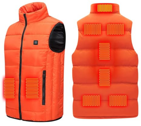 Gilet Chauffant électrique USB Homme Femmes avec 9 Zones de Chauffé Chauffante Veste Contrôle Unique et 3 Températures Réglables Vêtements Chauffants Sans Manches Lavable pour Extérieur Moto Chasse