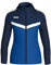 JAKO ICONIC Kapuzenjacke Gr. 38 Royal/Marine - Zipper Hoodie Damen, Bequeme Sweatjacke mit Keep Dry Funktion aus 100% recyceltem Polyester