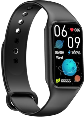FeipuQu Smart Watch for Men Women-Blood Oxygen,Step Counter,Heart Rate,Sleep Monitor,24 Sport Modes,iP68 Waterproof,Activity Tracker,Compatible with Android and iOS,Present For Men/Women/Kids,Black