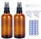 2 Pack Amber Glass Spray Bottles - 50ml, Brown & Small, Travel-Friendly