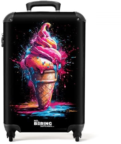 NoBoringSuitcases.com Handgepäck Koffer Trolley mit Rollen - Hartschalenkoffer Mittelgroß/Klein, TSA Schloss, Graffiti-Druck