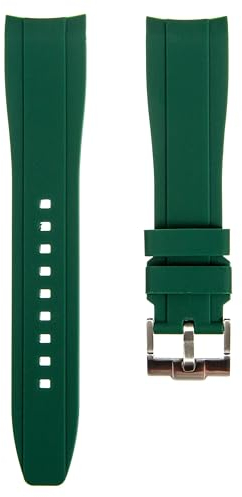 Strapseeker Uhrenarmband mit gebogenem Ende, weiches Silikon-Gummi, kompatibel mit Omega Swatch Moonwatch, Tudor Black Bay, Rolex, 20 mm, kurviges Ersatzband, für Sport- und Taucheruhren (22 mm