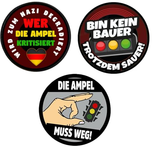 3 Stück Rotgrün Gelb Aufkleber,Φ 10 cm,Die Ampel Sticker,Die Ampel muss Weg,Geeignet für Alle Sauberen, Glatten Oberflächen,Karosserieaufkleber,Autoaufkleber,Auto Aufkleber Deutsche Version