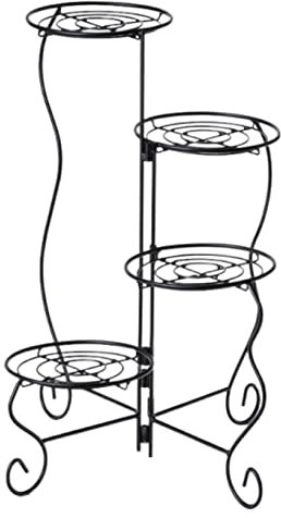 OUYUE Pflanzenständer Blumenständer Aus Metall, Blumenständer, Schmiedeeisen, Bodenstehend, Blumenständer, Gartendekoration Blumentreppen