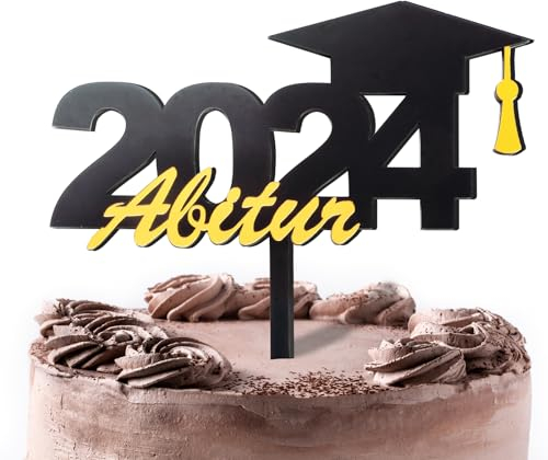 Abitur 2025 Tortendeko Doktorhut Cake Topper ABI aus Acryl Bestandene Prüfung Cupcake Deko Tortenstecker Tortendeko Abschlussfeier Torten Abschluss Graduation Party Geschenke