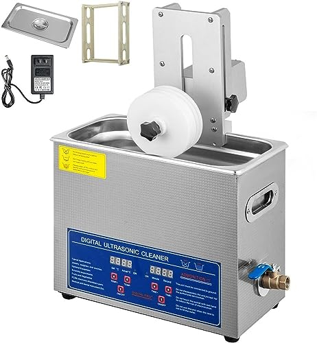 Kit Completo de máquina de Limpieza de Discos de Vinilo ultrasónica, Limpiador de Discos de 7-12 con Rejilla de Secado para Tienda en casa 6L