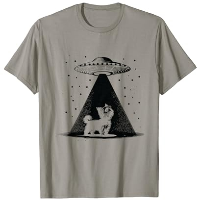 Teacup Yorkie Mom Dad Dog - Funny Alien UFO T-Shirt
