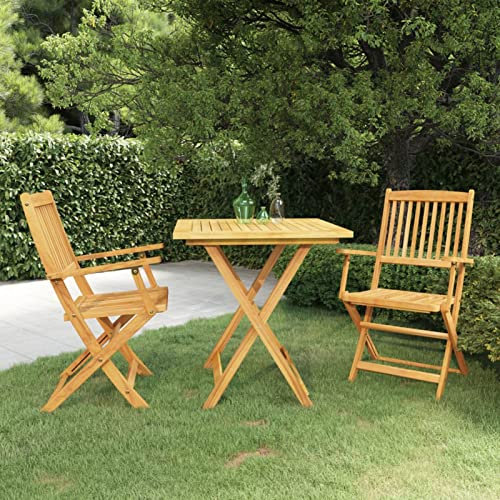Juroupi 3-TLG. Garten-Essgruppe Garden Furniture GartenmöBel Set Gartentisch Mit StüHlen Essgruppe Outdoor Klappbar Massivholz Akazie - 3058257