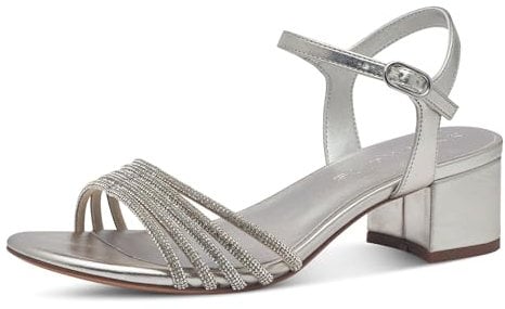Tamaris Damen Sandalette in Silber/Platin - Gr. 39