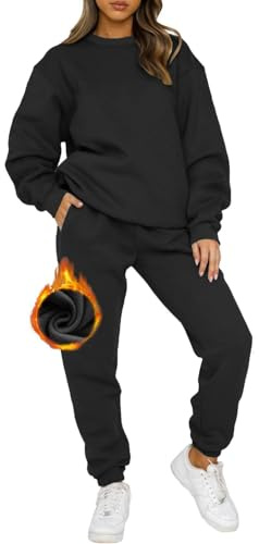 Joligiao Tuta da Ginnastica Donna Manica Lunga Felpe con Cappuccio e Pantaloni 2 Pezzi Invernale Caldo Tuta Donna Sportiva Felpa con Cappuccio Pullover Top Pantaloni Della Tuta in Pile