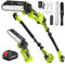 2-in-1 Cordless Pole Saw, Supstable Mini Chainsaw & Cordless Pole Chainsaw 6 Inch, with Retractable Extension Rod Up to 15 Feet,with 4.0AH Batteries for Tree Trimming