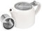 posud Ceramic Teapot with Infuser – Small Porcelain Loose Leaf Teapot for 2 – 550ml / 18.6 Oz Stump Tea Pot for 2 Cups with Strainer (White)