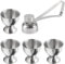 Egg Cup Set, Egg Cups, Egg Cup, Stainless Steel Egg Cup Holder & Double Sided Egg Topper Opener Cracker Great Size Easter Egg Cup, Egg Cup for Soft Boiled Eg(4 Pcs & 1 Egg Opener)