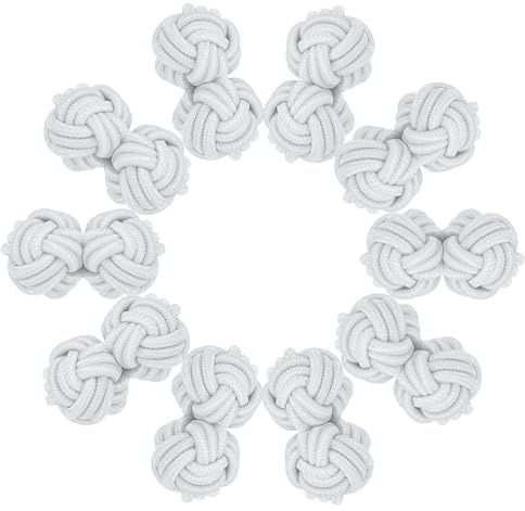 PATIKIL Manschettenknöpfe aus Seidenknoten, elastischer Stoff, Hemd-Manschettenknöpfe, gedrehter Knoten, Kleiderzubehör, Manschettenknopf für Männer, Frauen, Business, Geschenk